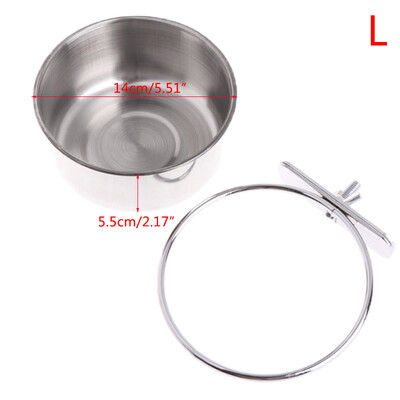 Papagaiļu barošanas krūzes Putnu barošanas trauks Noņemami nerūsējošā tērauda pārtikas trauki ar skavu turētāju būrim maziem dzīvniekiem