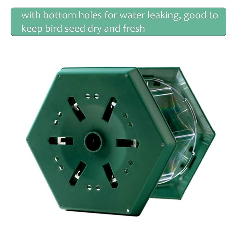 1 gab. Savvaļas putnu barotavas piekārts sešstūra jumta paviljons Pusautomātiskā putnu barotava dārza pagalma ārējā apdare