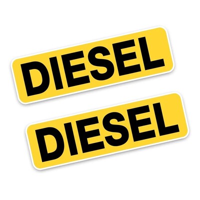 HungMieh 2 X Reminder Diesel Fuel Only Αυτοκόλλητα Αυτοκινήτου Αστεία Αυτοκόλλητα βινυλίου για Auto Motorcycle Home Wall Outdoor 7 Years Last No Fade