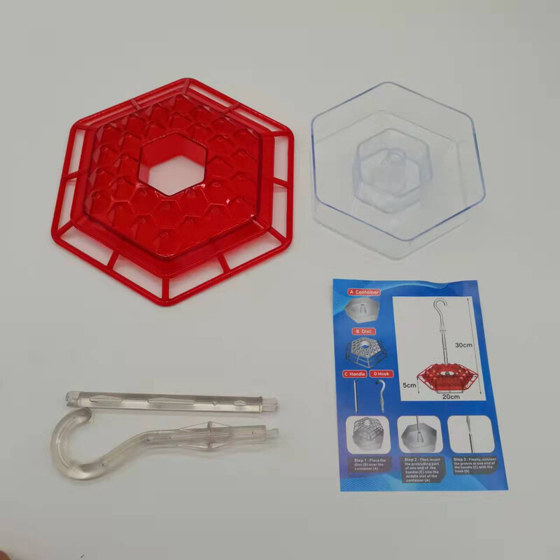 1 KOM Šesterokutna hranilica za vodu za kolibri Ukras za travnjak Sjeme za ptice na otvorenom Hranilica za ptice s kukom s okruglom vrpcom