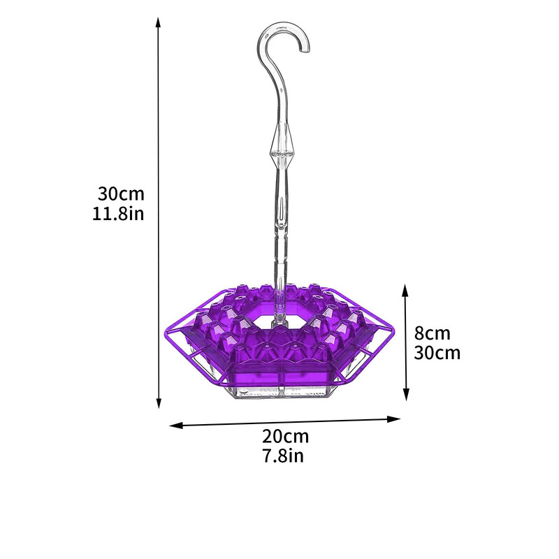 1 KOM Šesterokutna hranilica za vodu za kolibri Ukras za travnjak Sjeme za ptice na otvorenom Hranilica za ptice s kukom s okruglom vrpcom
