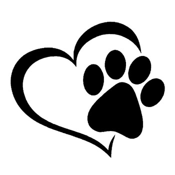 Стикер за кола Винил 14.1*12.4cm Love The Dog Paw Print Funny Sticker Decal Reflective Laser Motorcycle Car Styling 3D Stickers