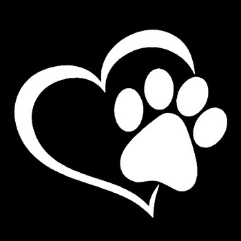 Стикер за кола Винил 14.1*12.4cm Love The Dog Paw Print Funny Sticker Decal Reflective Laser Motorcycle Car Styling 3D Stickers