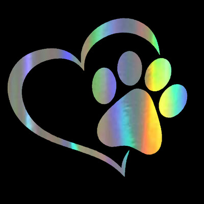 Стикер за кола Винил 14.1*12.4cm Love The Dog Paw Print Funny Sticker Decal Reflective Laser Motorcycle Car Styling 3D Stickers