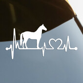 24x12cm Horse Heartbeat Lifeline Vinila uzlīme Automašīnas Ūdensnecaurlaidīga Auto Decors Uz Automašīnas Virsbūves bufera Aizmugurējā Loga Klēpjdatora #S60371