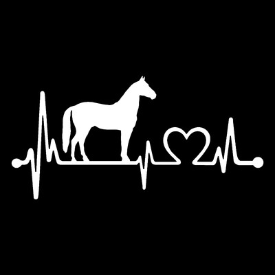 24x12cm Horse Heartbeat Lifeline Vinila uzlīme Automašīnas Ūdensnecaurlaidīga Auto Decors Uz Automašīnas Virsbūves bufera Aizmugurējā Loga Klēpjdatora #S60371