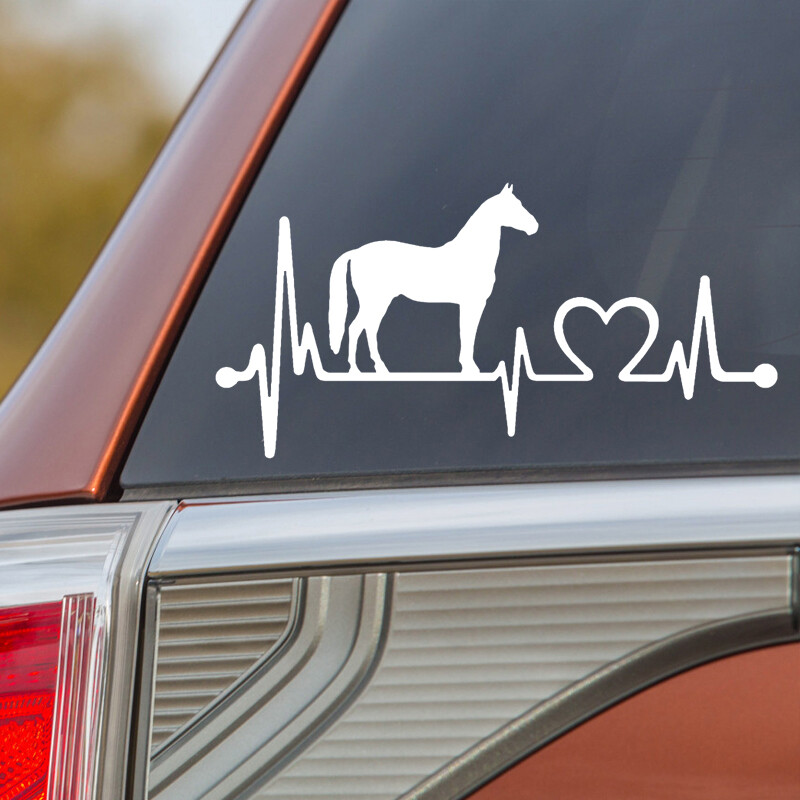 24x12cm Horse Heartbeat Lifeline Vinilna naljepnica Automobilska naljepnica Vodootporni automobilski ukrasi na stražnjem prozoru karoserije automobila Laptop #S60371
