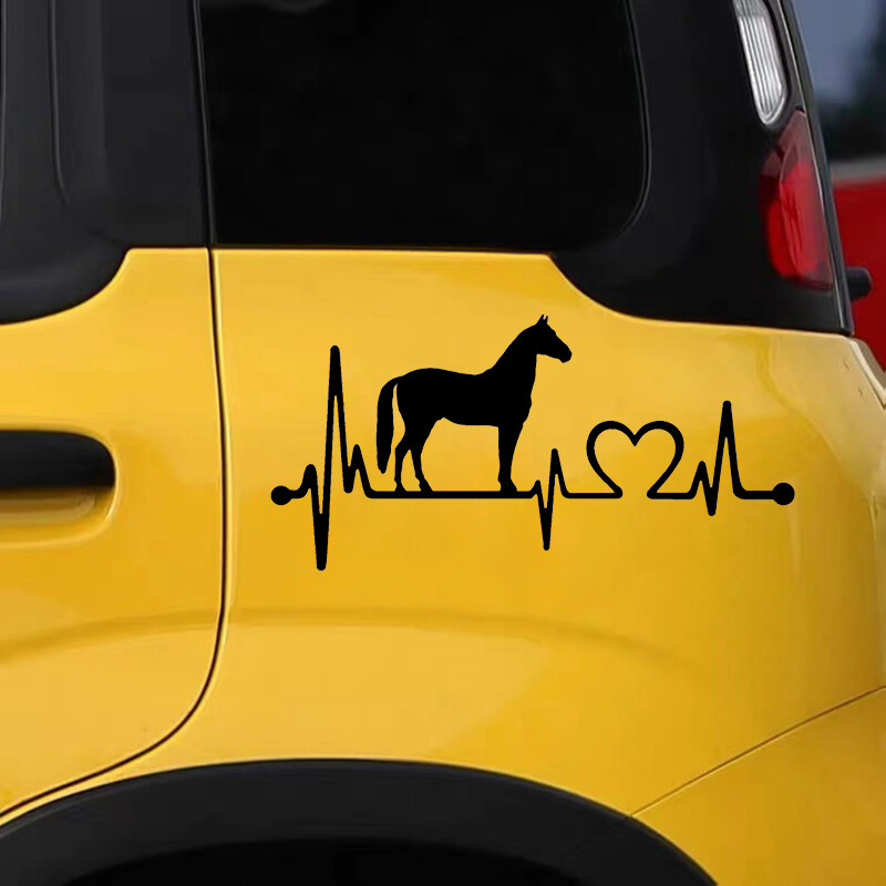 24x12cm Horse Heartbeat Lifeline Vinilna naljepnica Automobilska naljepnica Vodootporni automobilski ukrasi na stražnjem prozoru karoserije automobila Laptop #S60371