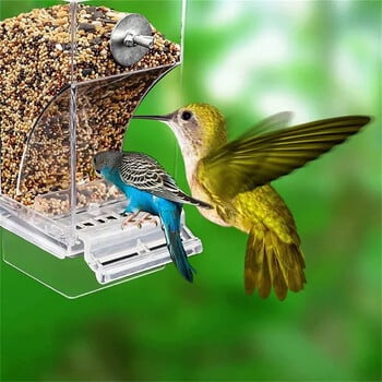 No Mess Bird Feeders Automatic Parrot Feeder Drinker Ακρυλικό δοχείο τροφής για σπόρους Αξεσουάρ κλουβιού για μικρούς και μεσαίους παπαγάλους