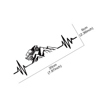 Reflecitve Heartbeat Off Road Mountain Climb Graphics Стикер за кола Винил Декор Декал 4x4 Камион Авто Предно стъкло Декорация на броня