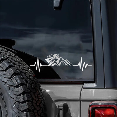 Reflecitve Heartbeat Off Road Mountain Climb Graphics Autocolant pentru mașină Vinil Decor Decal 4x4 Camion Auto Parbriz Bară Decorare