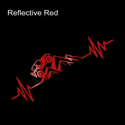 Reflecitve Heartbeat Off Road Mountain Climb Graphics Auto uzlīme Vinila Decor Decal 4x4 Truck Auto Vējstikla bufera apdare