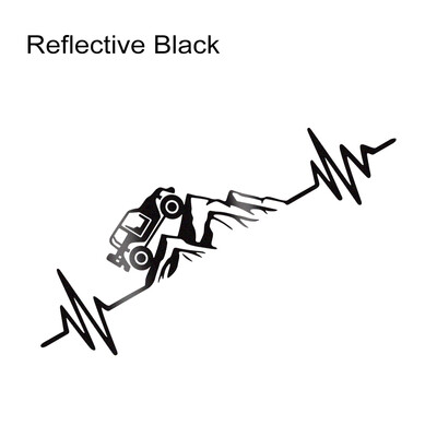 Reflecitve Heartbeat Off Road Mountain Climb Graphics Auto uzlīme Vinila Decor Decal 4x4 Truck Auto Vējstikla bufera apdare