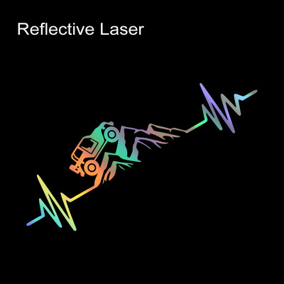 Reflecitve Heartbeat Off Road Mountain Climb Graphics Auto uzlīme Vinila Decor Decal 4x4 Truck Auto Vējstikla bufera apdare