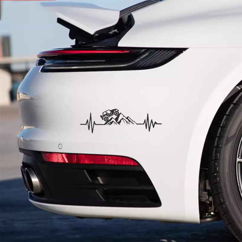 Reflecitve Heartbeat Off Road Mountain Climb Graphics Auto uzlīme Vinila Decor Decal 4x4 Truck Auto Vējstikla bufera apdare