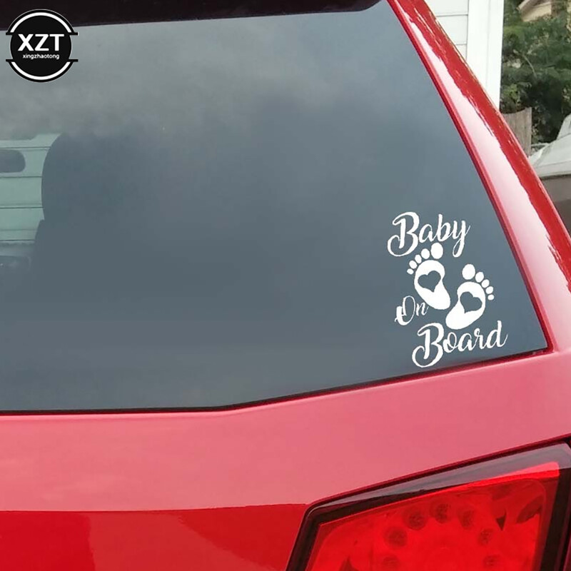 Upozorenje za vozila Naljepnice za bebe 17.7x12.7cm Slatka naljepnica za branik prozora prijenosnog računala Automobilska naljepnica Baby on Board Foot Vinyl Auto Decal
