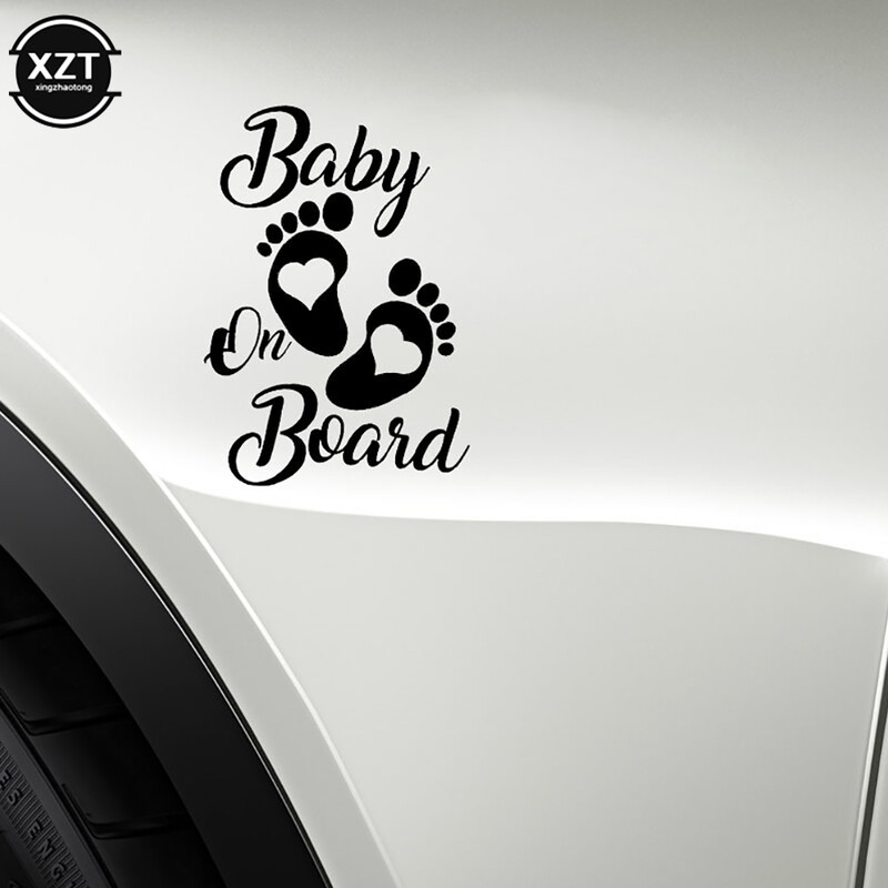 Upozorenje za vozila Naljepnice za bebe 17.7x12.7cm Slatka naljepnica za branik prozora prijenosnog računala Automobilska naljepnica Baby on Board Foot Vinyl Auto Decal