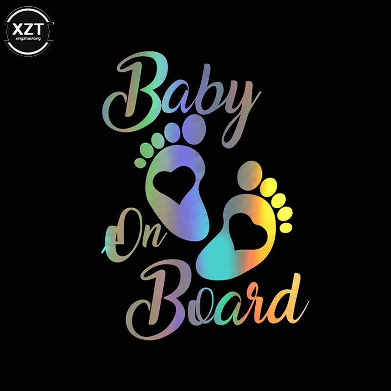 Upozorenje za vozila Naljepnice za bebe 17.7x12.7cm Slatka naljepnica za branik prozora prijenosnog računala Automobilska naljepnica Baby on Board Foot Vinyl Auto Decal