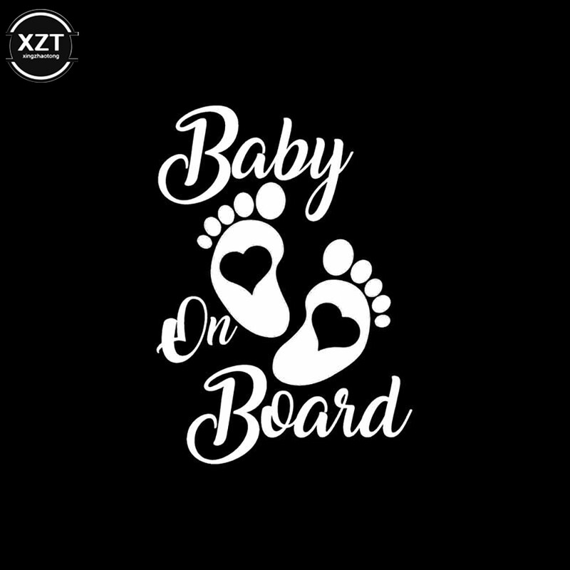 Upozorenje za vozila Naljepnice za bebe 17.7x12.7cm Slatka naljepnica za branik prozora prijenosnog računala Automobilska naljepnica Baby on Board Foot Vinyl Auto Decal