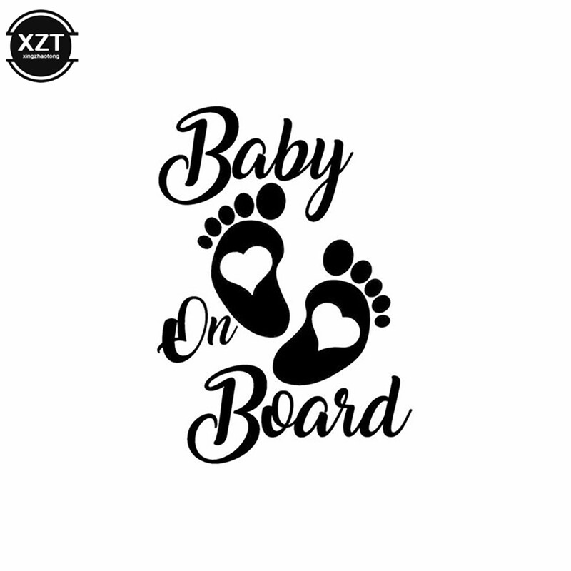 Upozorenje za vozila Naljepnice za bebe 17.7x12.7cm Slatka naljepnica za branik prozora prijenosnog računala Automobilska naljepnica Baby on Board Foot Vinyl Auto Decal
