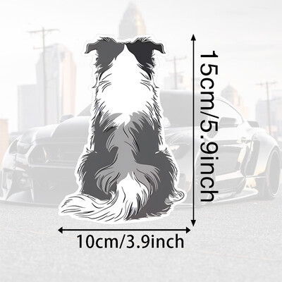 TM404# Αυτοκόλλητα αυτοκινήτου Border Collie πίσω - Αυτοκόλλητα Cartoon Dog για αυτοκίνητα - Αδιάβροχα αυτοκόλλητα αυτοκινήτου βινυλίου - Αυτοκόλλητο ντεκόρ