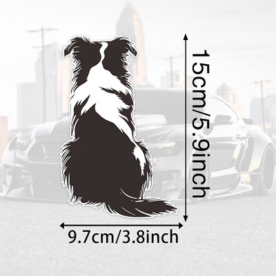 TM404# Αυτοκόλλητα αυτοκινήτου Border Collie πίσω - Αυτοκόλλητα Cartoon Dog για αυτοκίνητα - Αδιάβροχα αυτοκόλλητα αυτοκινήτου βινυλίου - Αυτοκόλλητο ντεκόρ