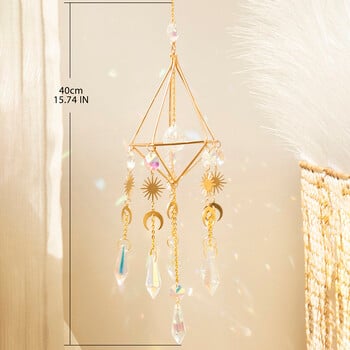 Suncatcher Sun and Moon Rainbow Crystal Sun Catcher Παράθυρο κρεμαστό ντεκόρ Suncatcher Crystal Διακοσμητικά κήπου σπιτιού Δώρο εξωτερικού χώρου