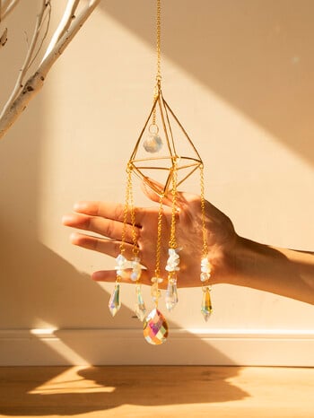 Sun catcher Crystal Wind Chime Κρεμαστό ντεκόρ Rainbow Maker Boho Διακόσμηση σπιτιού Light Catcher Βιτρώ Πρίσμα Εξωτερική διακόσμηση