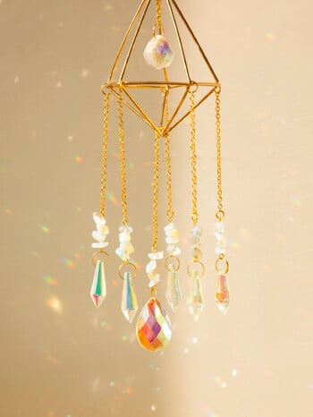 Sun catcher Crystal Wind Chime Κρεμαστό ντεκόρ Rainbow Maker Boho Διακόσμηση σπιτιού Light Catcher Βιτρώ Πρίσμα Εξωτερική διακόσμηση