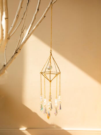 Sun catcher Crystal Wind Chime Κρεμαστό ντεκόρ Rainbow Maker Boho Διακόσμηση σπιτιού Light Catcher Βιτρώ Πρίσμα Εξωτερική διακόσμηση