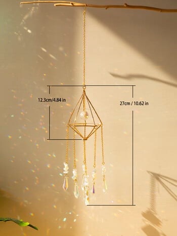 Sun catcher Crystal Wind Chime Κρεμαστό ντεκόρ Rainbow Maker Boho Διακόσμηση σπιτιού Light Catcher Βιτρώ Πρίσμα Εξωτερική διακόσμηση