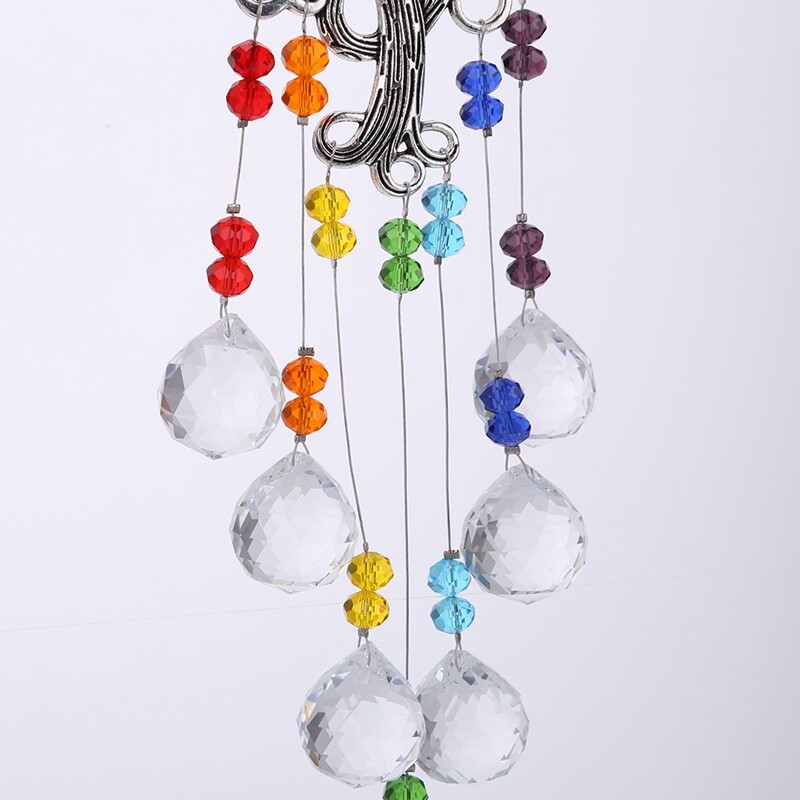 Spalvingos krištolo saulės gaudyklės prizmės langas vėjo varpelis Spalvinga grandinėlė pakabinama pakabuko apdaila Namų sodo dekoras 프리즘