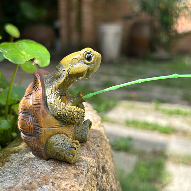 Kūrybingas lynas žvejojantis vėžlys statula miela imitacija vėžlio dervos figūrėlė gyvūno skulptūra ornamentas lauko namų sodo dekoras
