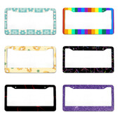 Skaisti raksti Amerikāņu standarta alumīnija sakausējuma auto numura zīmes vāciņš auto aksesuāri ūdensizturīgs numura zīmes vāciņš