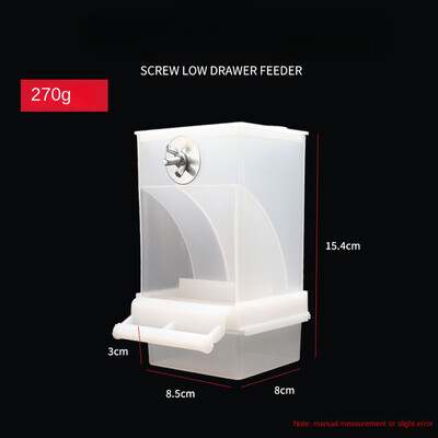 Bird Feeder Automatic Parrot Feeder Food Dispenser Clear Antisplash Dustproof for Cage Refill-Ready Food Container Birds Feeder