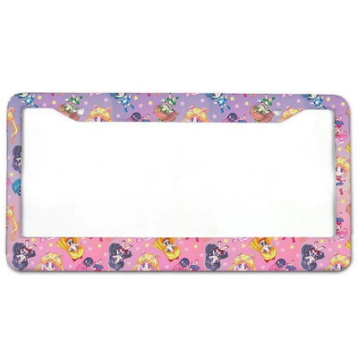 Helovīna alumīnija etiķešu rāmji Premium numura zīmju rāmji Ciets rūsas necaurlaidīgs turētājs priekšējām un aizmugurējām automašīnas etiķetēm ar skrūvējamiem vāciņiem