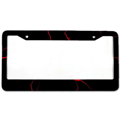 Helovīna alumīnija etiķešu rāmji Premium numura zīmju rāmji Ciets rūsas necaurlaidīgs turētājs priekšējām un aizmugurējām automašīnas etiķetēm ar skrūvējamiem vāciņiem