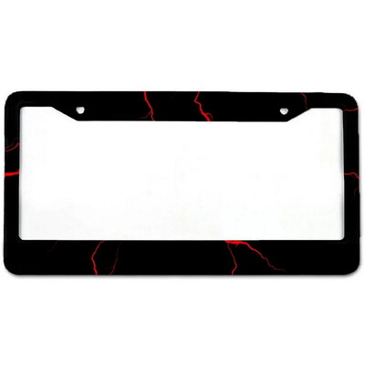 Helovīna alumīnija etiķešu rāmji Premium numura zīmju rāmji Ciets rūsas necaurlaidīgs turētājs priekšējām un aizmugurējām automašīnas etiķetēm ar skrūvējamiem vāciņiem