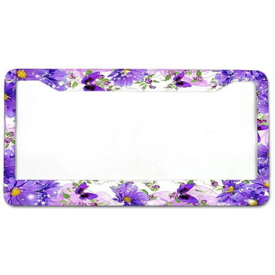 Helovīna alumīnija etiķešu rāmji Premium numura zīmju rāmji Ciets rūsas necaurlaidīgs turētājs priekšējām un aizmugurējām automašīnas etiķetēm ar skrūvējamiem vāciņiem