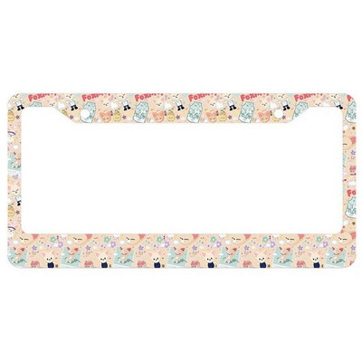 Helovīna alumīnija etiķešu rāmji Premium numura zīmju rāmji Ciets rūsas necaurlaidīgs turētājs priekšējām un aizmugurējām automašīnas etiķetēm ar skrūvējamiem vāciņiem