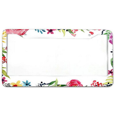 Helovīna alumīnija etiķešu rāmji Premium numura zīmju rāmji Ciets rūsas necaurlaidīgs turētājs priekšējām un aizmugurējām automašīnas etiķetēm ar skrūvējamiem vāciņiem