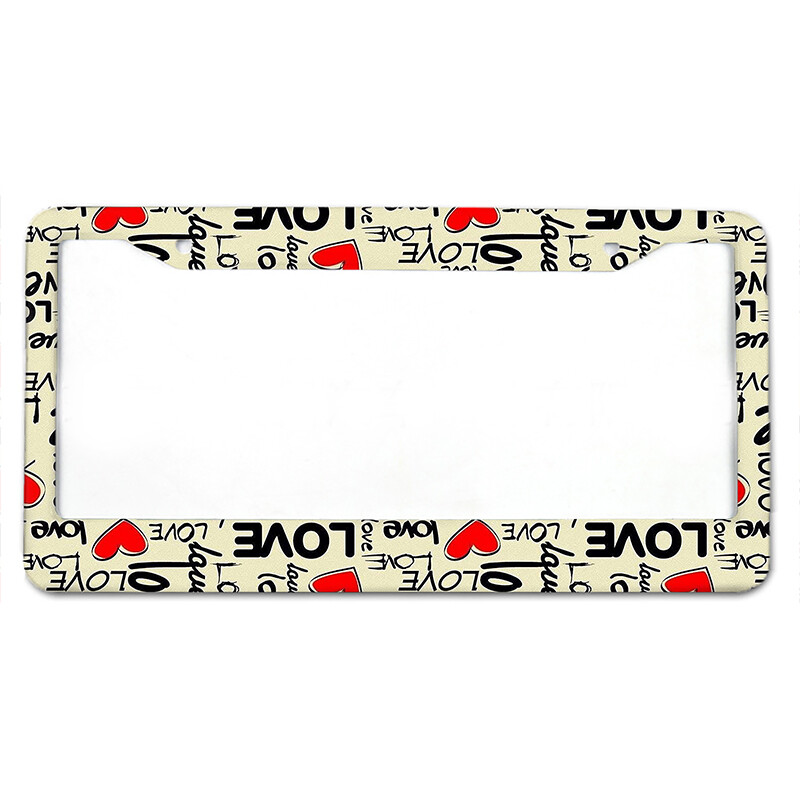 Persiku sirds raksts Amerikas standarta alumīnija sakausējuma automašīnas numura zīme, ūdensnecaurlaidīga numura zīmes vāka automašīnas apdare