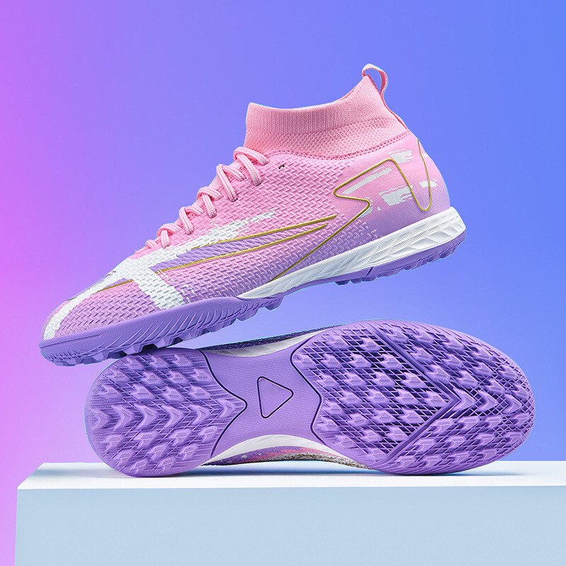 Rožiniai TF/FG moteriški futbolo batai Patogūs treniruočių futbolo Futsal sportbačiai vyrams Lauko Neslystantys vaikų futbolo sportiniai apkabai