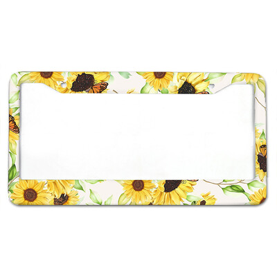 Χρυσάνθεμο Αμερικάνικο πρότυπο κάλυμμα πινακίδας αυτοκινήτου από κράμα αλουμινίου αξεσουάρ αυτοκινήτου, αδιάβροχο κάλυμμα πινακίδας κυκλοφορίας