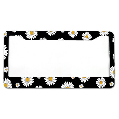 Χρυσάνθεμο Αμερικάνικο πρότυπο κάλυμμα πινακίδας αυτοκινήτου από κράμα αλουμινίου αξεσουάρ αυτοκινήτου, αδιάβροχο κάλυμμα πινακίδας κυκλοφορίας