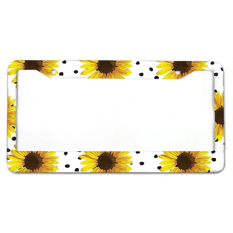 Χρυσάνθεμο Αμερικάνικο πρότυπο κάλυμμα πινακίδας αυτοκινήτου από κράμα αλουμινίου αξεσουάρ αυτοκινήτου, αδιάβροχο κάλυμμα πινακίδας κυκλοφορίας