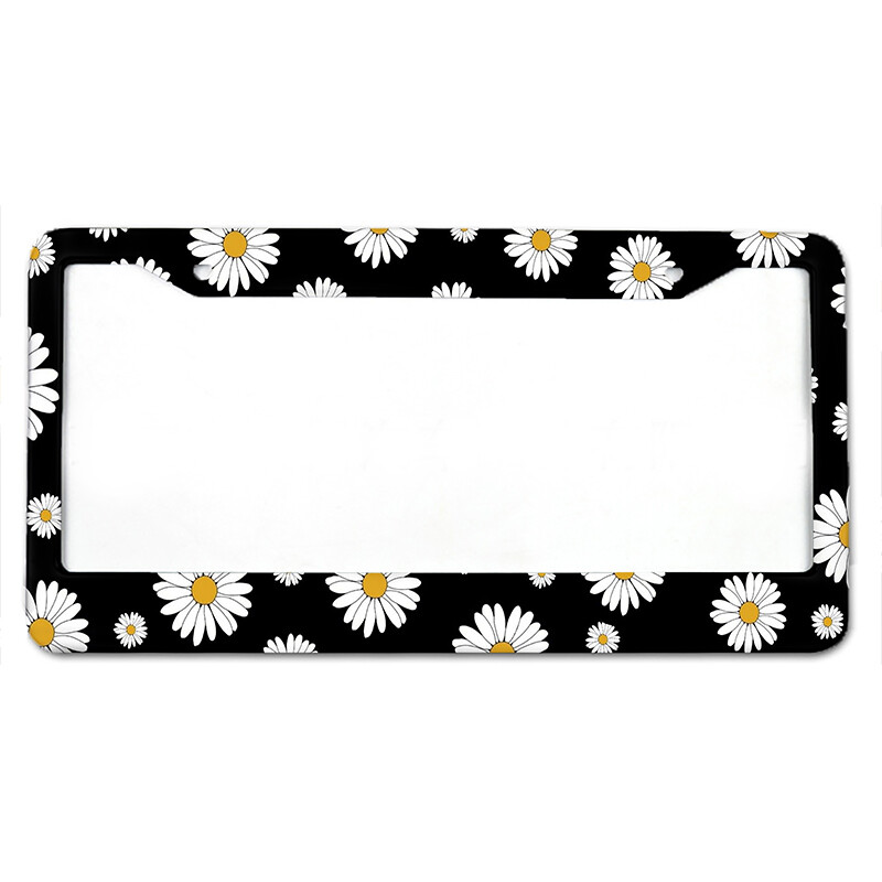 Χρυσάνθεμο Αμερικάνικο πρότυπο κάλυμμα πινακίδας αυτοκινήτου από κράμα αλουμινίου αξεσουάρ αυτοκινήτου, αδιάβροχο κάλυμμα πινακίδας κυκλοφορίας