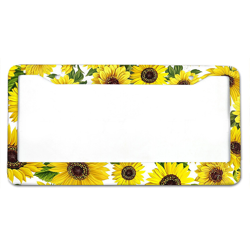 Χρυσάνθεμο Αμερικάνικο πρότυπο κάλυμμα πινακίδας αυτοκινήτου από κράμα αλουμινίου αξεσουάρ αυτοκινήτου, αδιάβροχο κάλυμμα πινακίδας κυκλοφορίας