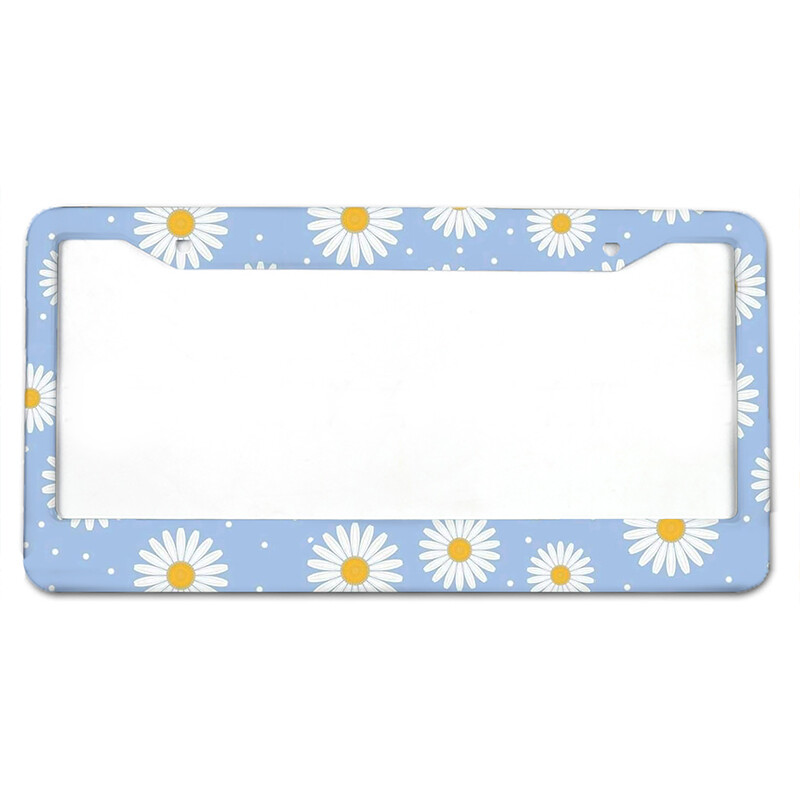 Χρυσάνθεμο Αμερικάνικο πρότυπο κάλυμμα πινακίδας αυτοκινήτου από κράμα αλουμινίου αξεσουάρ αυτοκινήτου, αδιάβροχο κάλυμμα πινακίδας κυκλοφορίας