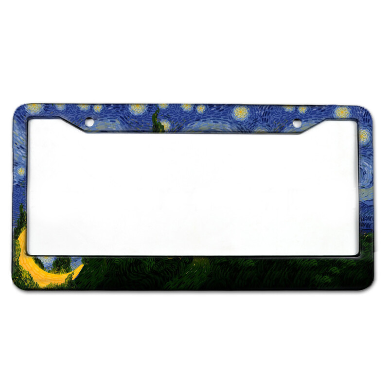 Βαν Γκογκ μοτίβο ελαιογραφίας πλαίσιο πινακίδας αυτοκινήτου